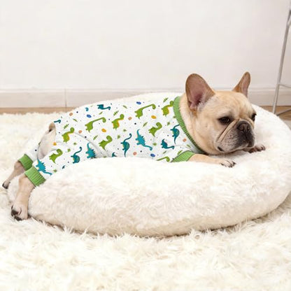 Dog Pajamas for Small Medium Dogs Recovery Suit Dog Pjs Dog Onesie Cute Soft Breathable Puppy Pajamas Pet Spring Summer Stretchy Pjs for Boy Girl - Green Dinosaurs