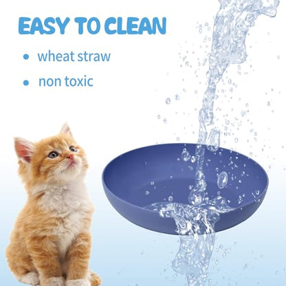 [16 Pack] Cat Dishes Whisker Friendly, Shallow Wide Pet Food and Water Bowl, Durable Wheat Straw Cat Bowls for Indoor Outdoor Cats - color: 16pcs