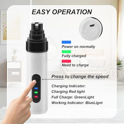 Silent Groom Pro, 2025 New Silent Pet Nail Grinder, Dog Silent Nail Grinder for Dogs Silent Dog Nail Trimmer, Rechargeable USB Charging Electric Pet Nail Grinder Nail File for Pet