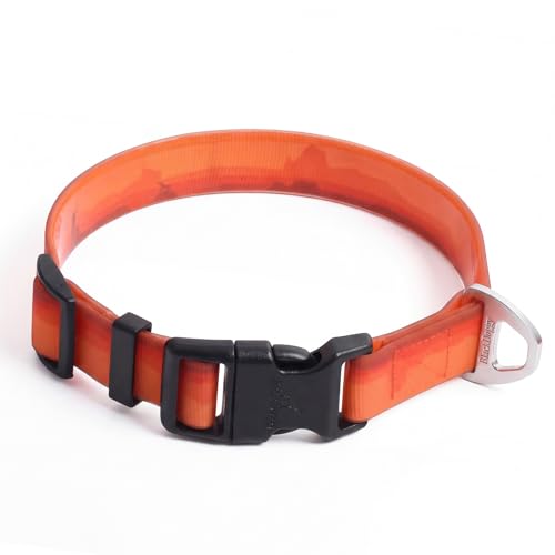 Waterproof & Odor-Free Dog Collar, Heavy-Duty D-Ring & Adjustable Fit, Pet Collar for Small, Medium and Large Dogs (S, Orange) - color: Orange, size: S