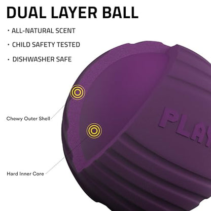 Playology Dog Toys | Dual Layer Ball Durable Chew Toy for Tough Chewers | Bacon Scented Medium Dog Toy | Chew Toys for Dogs - size: Medium, style: Bacon