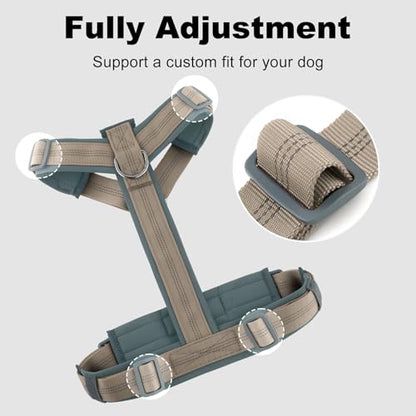 Plutus Pet No Pull Dog Harness, Adjustable Nylon Harness with Soft Padding, Reflective and Heavy Duty Dog Harness for Small, Medium, Large Dogs(Beige, S) - color: Beige, size: S