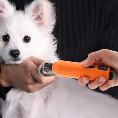 Dog Nail Grinder, 5 Speed Pet Nail Grinder with Low Noise Below 45dB, USB Chargeable Dog Nail Trimmer with 2 LED Lights & LCD Display, for Pets of Different Sizes