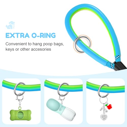 Dog Leash Heavy Duty 4/5/6ft XiaZ 2 Handles Dog Leashes for Medium Large Dogs 1/2 Inch 1000lb Strength Reflective PVC Waterproof-Handles Metal Hook Dual-Handle Rope Leash Nighttime Safety - color: BLue, size: 4FT (1/2")