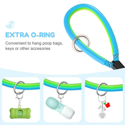 Dog Leash Heavy Duty 4/5/6ft XiaZ 2 Handles Dog Leashes for Medium Large Dogs 1/2 Inch 1000lb Strength Reflective PVC Waterproof-Handles Metal Hook Dual-Handle Rope Leash Nighttime Safety - color: BLue, size: 5FT (1/2")