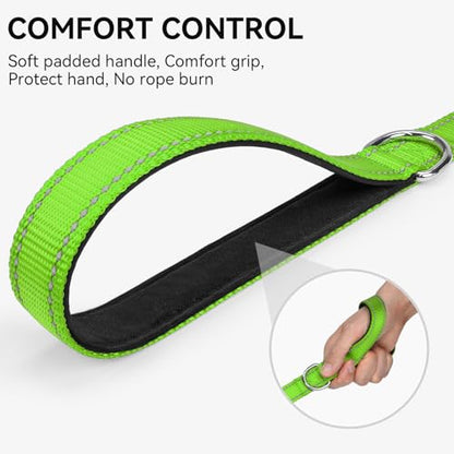 Joytale Dog Leash, 4 FT Double-Sided Reflective, Padded Handle Nylon Heavy Duty Leashes for Small Dogs Walking, Green - color: Green, size: 4 ft Narrow