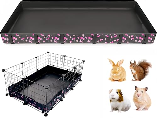 DZWLKJ Guinea Pig Cage Liner,Washable Tarp Bottom Base,Cherry Graphic,28"x42", Reusable for Rabbit, Chinchilla, Hedgehog, Ferret & Other Small Animals. - size: C&C 2x3(28x42 inches)
