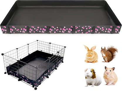 DZWLKJ Guinea Pig Cage Liner,Washable Tarp Bottom Base,Cherry Graphic,28"x42", Reusable for Rabbit, Chinchilla, Hedgehog, Ferret & Other Small Animals. - size: C&C 2x3(28x42 inches)