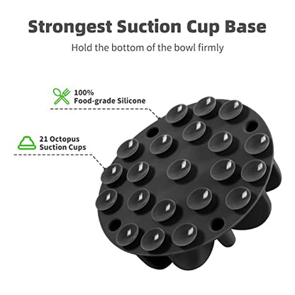 Jaoul Slow Feeder Dog Bowls Insert, Puzzle Slow Feeder Insert with 21 Octopus Suction Cups for Small Breed Dog Food Bowls (4 inch, Black) - color: Black, size: Small(4inch)