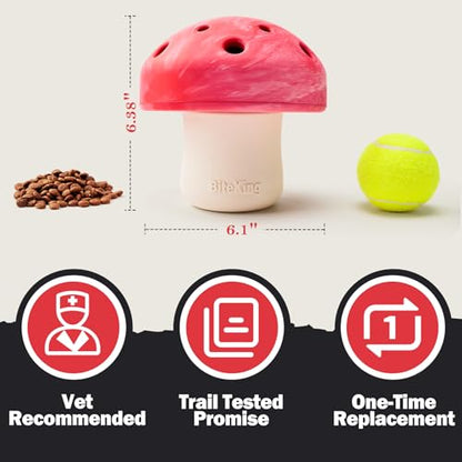 Natural Rubber Dog Enrichment Toys for Large Dogs, Slow Feeder to Keep Them Busy - Lifetime Replacement - Durable Treat Dispensing Dog Puzzle Toys for Large Breed - color: Mushroom Slow Feeder