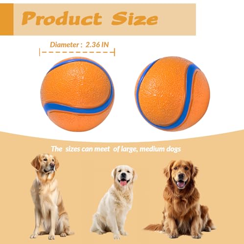Dog Toy Ball,Rubber Sound-Producing Toy Ball, with a Groove Design That is Resistant to Bites, Has a High Bounce, Dog Training Interactive Pet Toy, Relieving Pet Anxiety（Large Size） - color: Yellow, size: Large