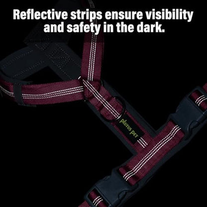 Plutus Pet No Pull Dog Harness, Adjustable Nylon Harness with Soft Padding, Reflective and Heavy Duty Dog Harness for Small, Medium, Large Dogs(Hot Pink, XS) - color: Hot Pink, size: XS