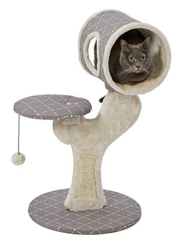 MidWest Homes for Pets Salvador Cat Tree with Built-in Sisal Scratching Pad & Cat Look-Out Lounge, Mushroom/Diamond Pattern - size: Salvador Cat Furniture, Mushroom Diamond Pattern