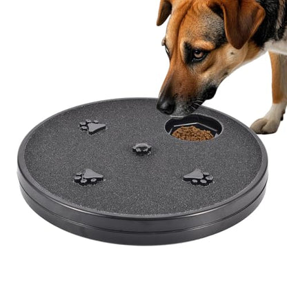 Adjustable Dog Nail Scratch Board with Treat Box 33x33x4cm Rotating Dog Nail Scratch Pad, Anti-Slip Interactive DogNail File Scratchs Pad, for Furniture Couch Floor Car Training Foraging - color: Black