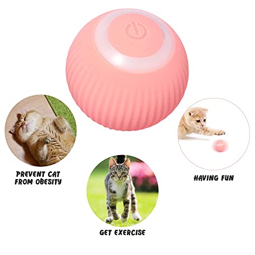 Wloom Cat Ball - Interactive, Self-Moving, Automatic Rolling Toy for Indoor Playing, Stimulates Hunting Instinct in Your Kitty (Pink) - color: pink