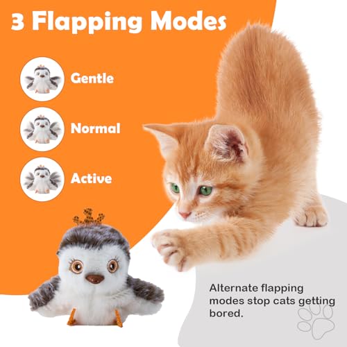 Interactive Flappy Bird Cat Toy – Sandpiper with Flapping & Chirping Sounds, Indoor Play & Exercise Toy for Cats (Does Not Fly) - color: Sandpiper
