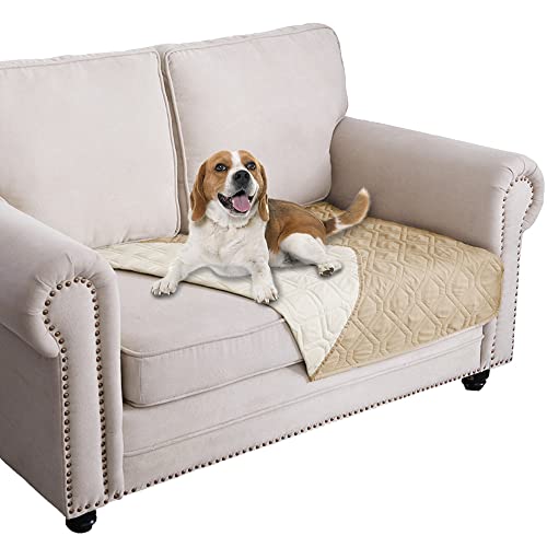 Ameritex Waterproof Dog Bed Cover Pet Blanket for Furniture Bed Couch Sofa Reversible - color: Sand+beige, size: 30x53 Inch (Pack of 1)