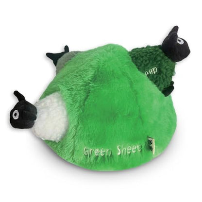 Green Sheep Hide & Seek Toy for Dogs, Durable Plush Squeaky Dog Toys with Recycle Cotton Rope, Interactive Chew Toy for Small to Large Dogs, Tough Pet Toys to Keep Them Busy