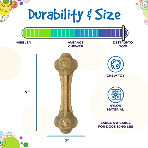 SodaPup Knucklehead – Durable Dog Chew Toy Made in USA from Non-Toxic, Pet Safe, Food Safe Nylon Material for Mental Stimulation, Clean Teeth, Fresh Breath, Problem Chewing, Calming Nerves, & More - color: brown