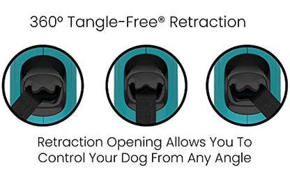 TUG Monochrome Tiny 360° Tangle-Free Retractable Dog Leash | Cat Leash | 10 ft Strong Nylon Tape (Tiny, Aqua) - color: Aqua, size: Tiny, 10 ft