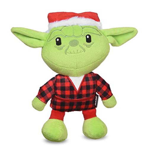 STAR WARS for Pets Dog Toy Yoda Dog Toy for Holidays | Santa Yoda Squeaky Dog Toy Chew Toy | Holiday Dog Toy Plush Toys | 6 Inch Small Dog Toy (FF24145) - color: Yoda Santa Plaid, size: 6 Inch