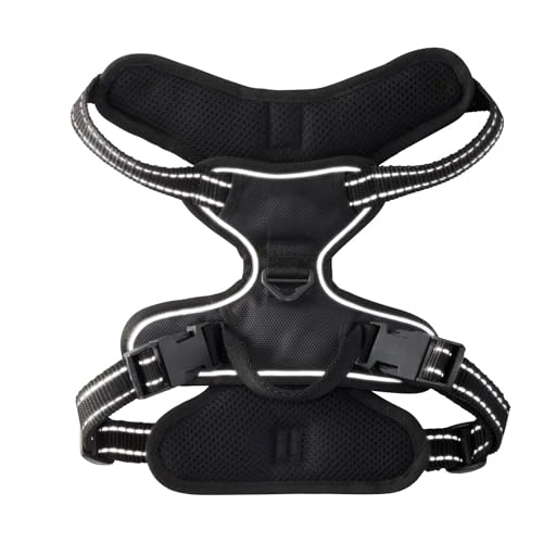 Pet Passion MAX - THE Hardy Reflective Harness, Black, X-Large - color: BLACK, size: X-Large (55-80 lbs)