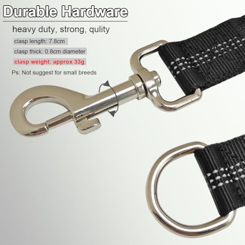Bungee Dog Leash Extension, 18”Dog Shock Absorber Extender, Works with Any Leash for Walking, Jogging, Training, Playing - color: Black