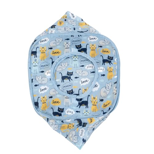 Kitty City Cat Print Pop-Up Play Cube, Collapsible Indoor Hideout with Peekaboo Openings, Lightweight Foldable Cube for Play & Lounging, Blue - color: H) Cat Print Cube House (Blue)