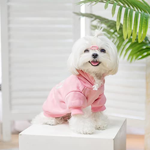 EXPAWLORER Princess Dog Soft Hoodie Sweater Fleece Sweatshirt Cold Weather Pet Clothes, Pink, Small Dog - color: Pink(Prinecss), size: Small