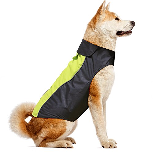 VIZPET Dog Raincoat Waterproof Lightweight & High Visibility Dog Coat Jacket for Small Medium Large Dogs (Green-XXXL) - size: Green-XXXL