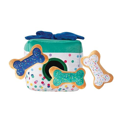 Fringe Studio Plush Dog Toy Set, Interactive Hide and Seek Play, All About The Gifts, Pet Shop Collection (289237) - color: Gifts