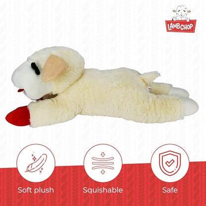 Multipet Lamb Chop Dog Plush Toy - Squeaky Toy for All Dogs - Extra Soft Plush - Stuffed Animal for Cuddling & Playing - Jumbo (24", Cream) - size: 24" Jumbo, style: White