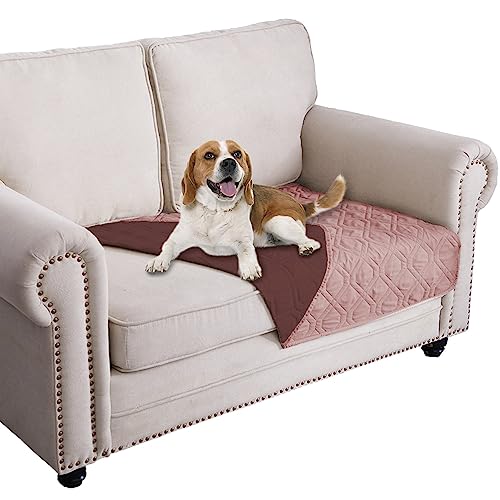 Ameritex Waterproof Dog Bed Cover Pet Blanket for Furniture Bed Couch Sofa Reversible - color: Pink+burgundy, size: 30x53 Inch (Pack of 1)