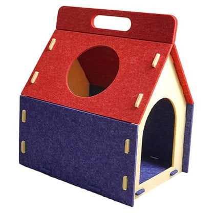 Felt Cat House Hideaway Cave Shelter, Scratch Resistant Indoor Cat Bed, Warm Spacious Play and Rest House for Cats- Style B - color: Style B