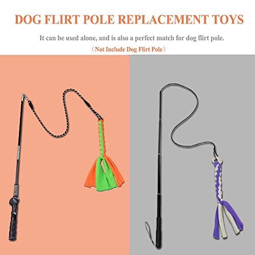 ASOCEA 3 Pack Dog Rope Toys Dog Flirt Pole Replacement Toys Pet Interactive Cotton Chew Toys Chase and Tug for Small Medium Dogs Puppies Breed Chewers … - color: Green+Yellow