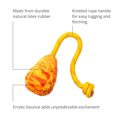 Ruffwear, Huck-a-Cone Dog Toy – Durable Tug, Throw & Fetch Toy with Knotted Rope Handle, Interactive Play for Dogs, Salamander Orange - color: Salamander Orange
