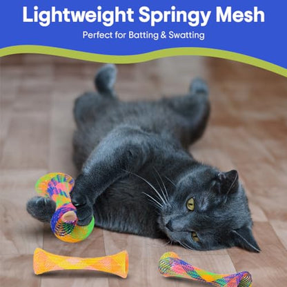 SPOT Kitty Fun Tubes Cat Toy | Bouncy Cat Toy with Catnip Inside for Cats and Kittens to Bite, Swat and Chase | Interactive Cat Toy | 3 Pieces