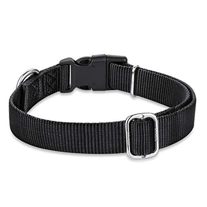 Medium Dog Collar, Black:Heavy-Duty Quick-Release Nylon Buckle, Adjustable & Durable, Cute Dog Collar (Medium, Black) - color: Black, size: Medium