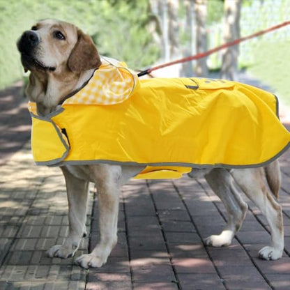 Dog Raincoat Reversible,Waterproof Dog Rain Coat Hooded Slicker Poncho with Reflective Strip, Plaid Double Layer Rain Jacket for Small Medium Large Dogs (Yellow, X-Small(4-9lb)) - color: Yellow, size: X-Small(4-9lb)