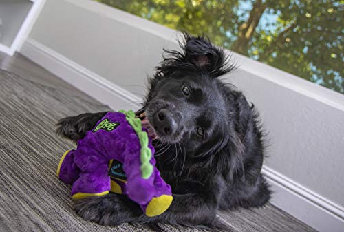 goDog Dinos Bruto Squeaky Plush Dog Toy, Chew Guard Technology - Purple, Large - color: Dinos Bruto (Purple), size: Large