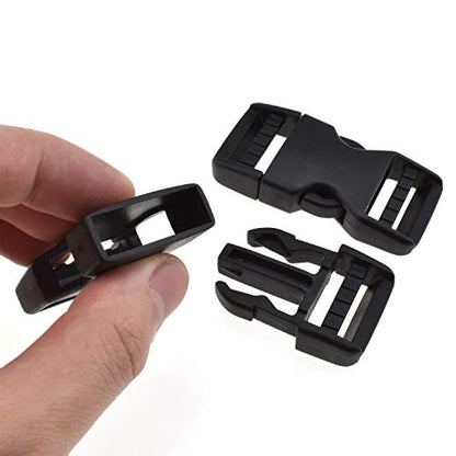 SGH Pro Quick Side Release Buckles 1" Wide 5 Pack Dual Adjustable No Sewing Clips Snaps Heavy Duty Plastic Replacement for Nylon Strap Backpack Fanny Pack Nylon Webbing Belt Dog Collars