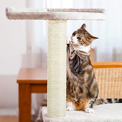 4 PCS M8 Cat Scratching Post Replacement, 15.7 x 3.1 Inch Sisal Pole Cat Tree Replacement Post with Screws, Refill Scratcher Posts for Indoor Kitten Tree Tower Spare Cat Furniture Protector - color: M8+White01