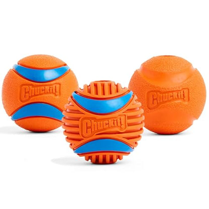 Chuckit! Dog Balls - Interactive Dog Toys, High-Bounce Fetch Ball, Ultra and Rugged Balls, Durable - Size Medium, 2.5-inch Diameter, Set of 3 - size: Medium (2.5"), style: Fetch Pack 2