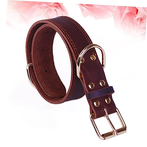 Happyyami Wide Dog Collar for Small Medium Large Dogs Genuine Grade Soft Padded Comfortable Pet Collar