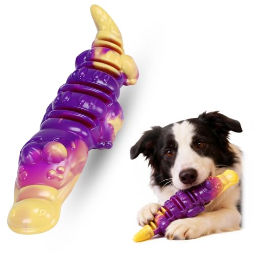 Indestructible Dog Toys for Aggressive Chewers, Tough Dog Toys for Large Dogs, Durable Dog Chew Toys to Keep Them Busy, Interactive Aggressive Chew Toys for Medium Dogs, Beef Flavor (A-Crocodile) - color: A-Crocodile