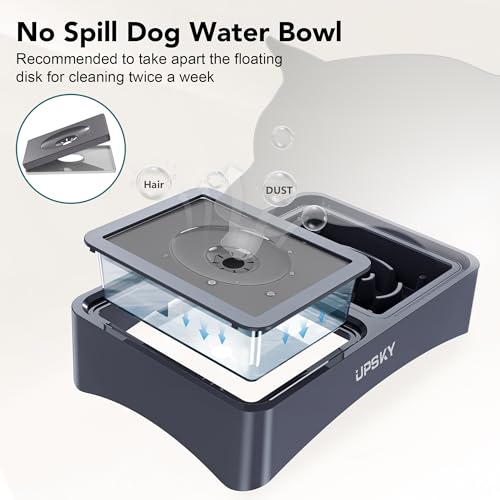 UPSKY 3-in-1 Elevated Dog Bowls Slow Feeder, Adjustable Stand, Stainless Steel Food & No Spill Pet Water Bowl for Small Medium Dogs, Blue - color: F-3 in 1 Blue
