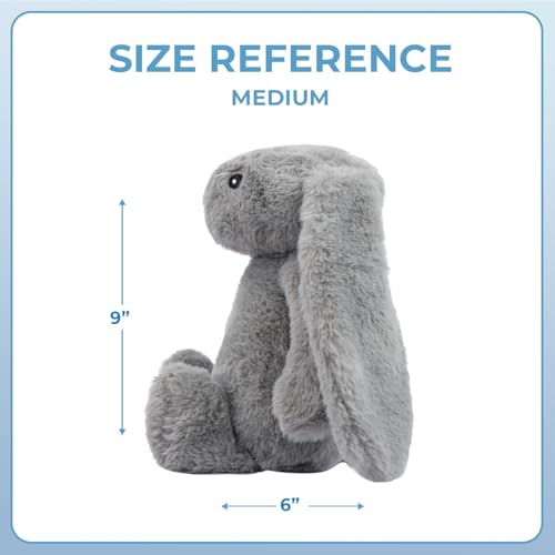 Best Pet Supplies Interactive Squeaky Dog Chew Toy, Ideal Dog Toys for Chewers, Small, Medium & Large Dogs, and Fetch Lovers - Bunny (Gray), Large - color: Bunny (Gray), size: Large