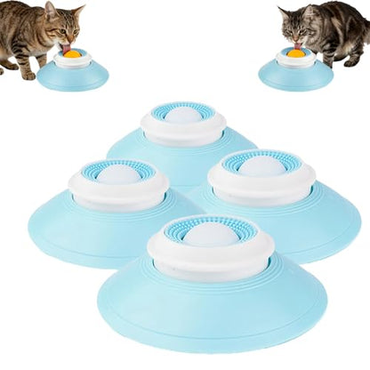 Slow Feeder Cat Bowl, Cat Food Bowl with Cat Lick Ball, Licking A Ball Add More Fun Bowl, Cat Slow Feeder Bowl, Slow Down Eating Speed and Add More Fun for Your Cats. - color: W*4PCS