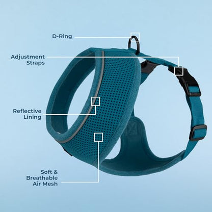 Voyager Aerolite Over the Head Dog Harness, No Pull Breathable Air Mesh Vest, Quick Dry with Reflective Stitching, Adjustable Escape Resistant Harness for Small Medium Large Dogs - Turquoise, X-Small - color: Turquoise, size: XS