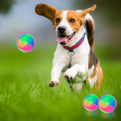 2 pcs Large Light Up Dog Balls Flashing Elastic Ball Bouncy Glow in The Dark Interactive Jumping Blinking Dog Ball Pet Toys for Golden Retriever,Labrador,Large Dogs - color: 2 pcs Large smooth balls